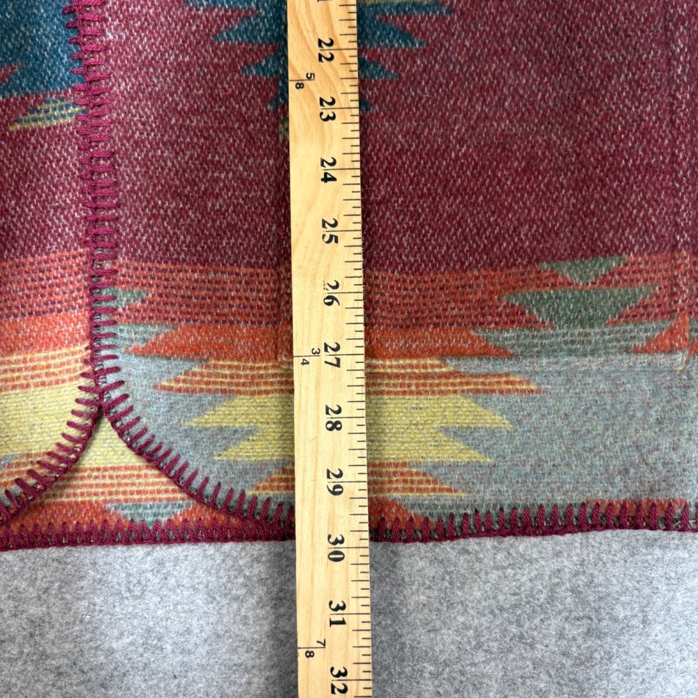 Karen Kane Lifestyle Southwestern Geometric Shawl Collar Jacket‎ Burgundy Small - Picture 4 of 5